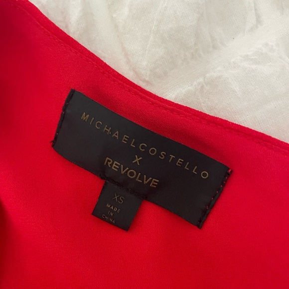 Michael Costello Sunny Chiffon Red One Shoulder Dress - Picture 9 of 15